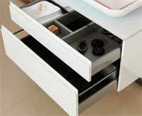 Design Waschplatz mit Waschtischplatte 180cm und Mineralgusswaschtisch