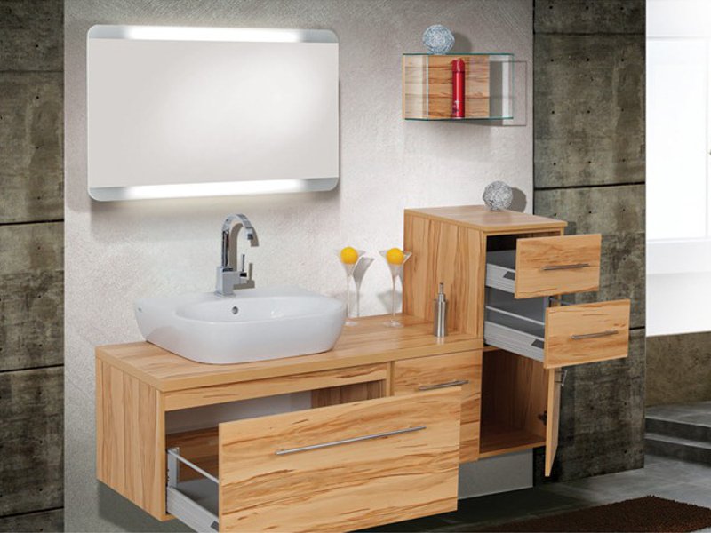 Design Badezimmermöbel - Set mit Waschtischplatte und Spiegel - Paul ... Design Badezimmermöbel - Set mit Waschtischplatte und Spiegel - Paul ...